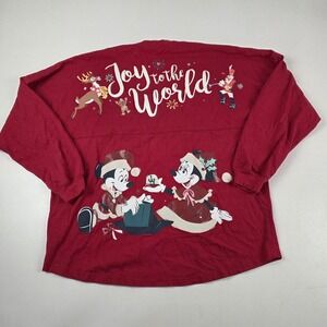 Disney Mickeys Very Merry Christmas Spirit Jersey Shirt Womens XL Red 2023